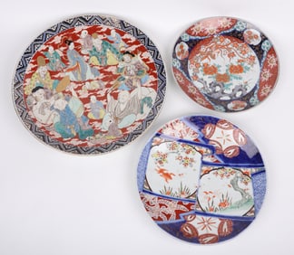 Three Japanese Imari Porcelain Chargers