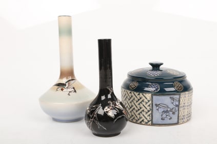 Three Pieces of Japanese Satsuma, Tanzan Studio