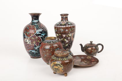 Six Pieces of Japanese Cloisonne