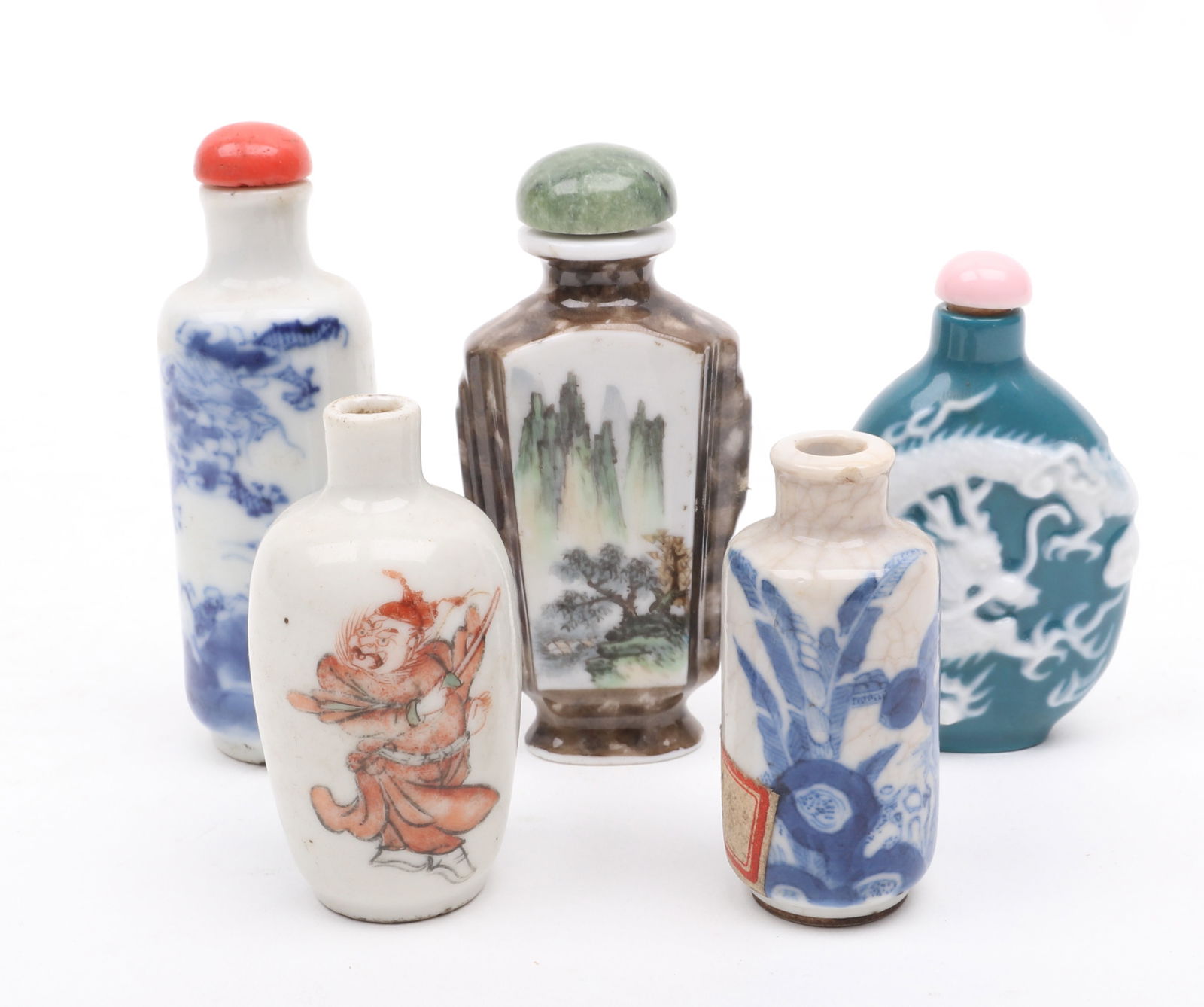 Five Chinese Porcelain Snuff Bottles (1 of 20)