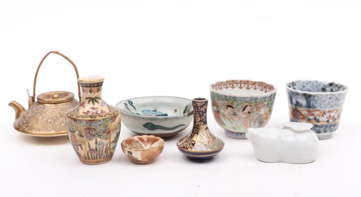 A Group of Small Japanese Ceramic Items Including Satsuma