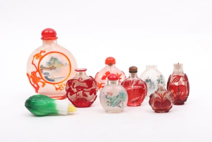 A Group of Chinese Peking Glass Snuff Bottles