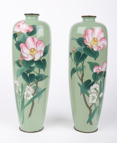 A Pair of Early 20th Century Japanese Cloisonne Vases