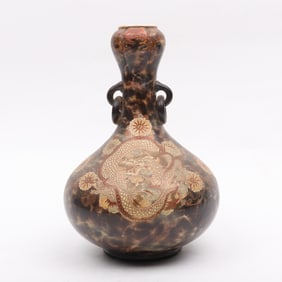 A Satsuma Vase with Moriage Decoration