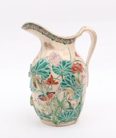 A Satsuma Kinkozan Type Pottery Pitcher