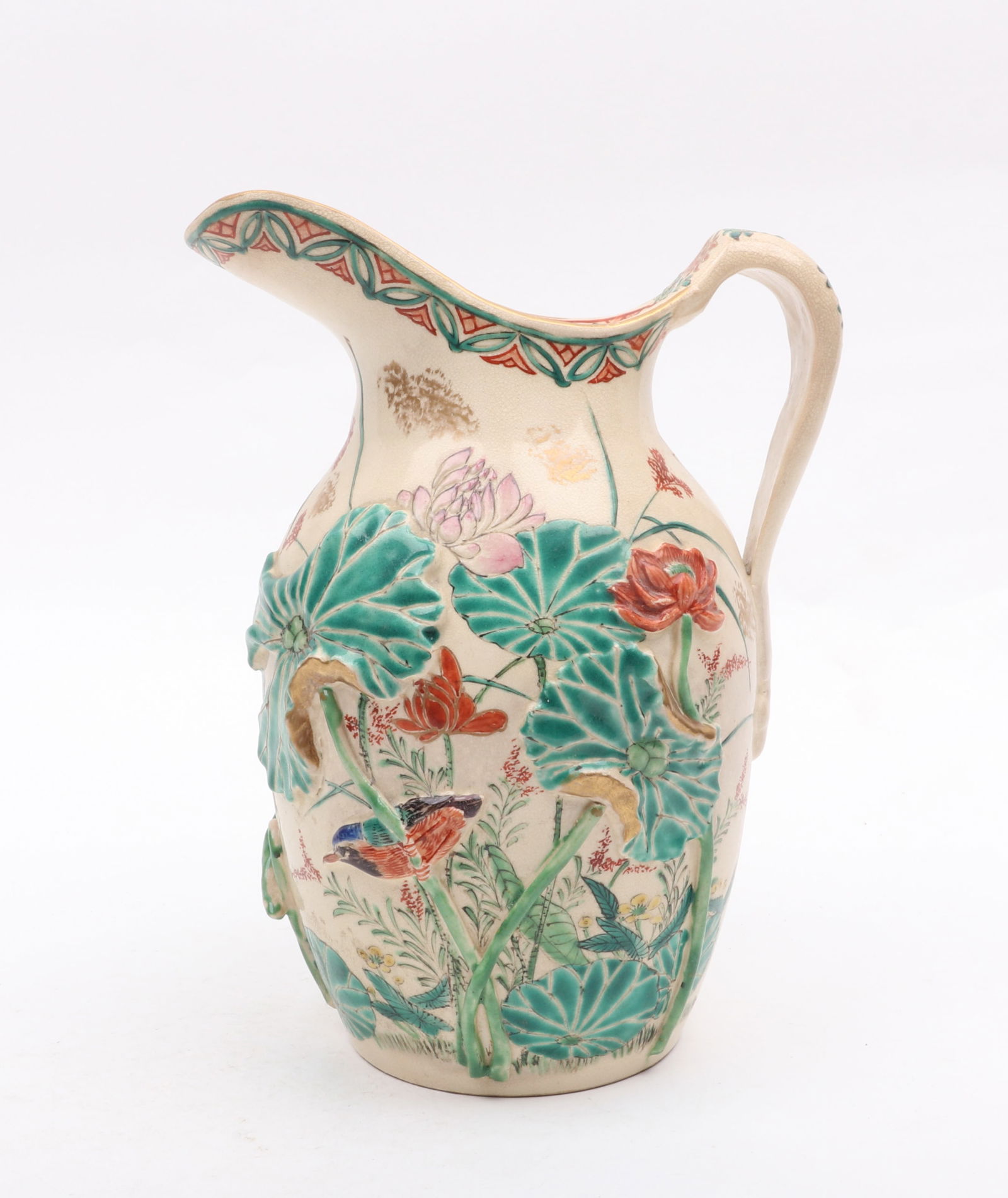 A Satsuma Kinkozan Type Pottery Pitcher (1 of 10)