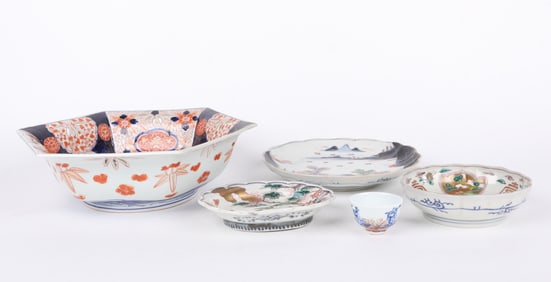 Five Pieces of Japanese Imari Porcelain