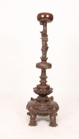 A Japanese Bronze Floor Lamp