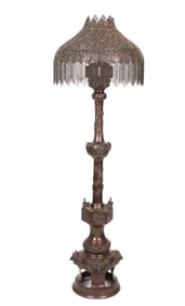 A Japanese Bronze Floor Lamp