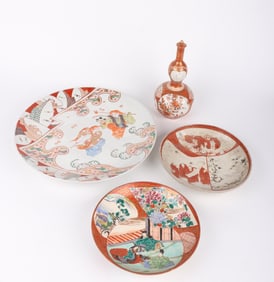Four Pieces of Japanese Porcelain Kutani