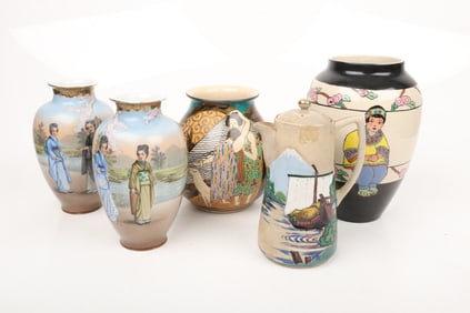 Five Pieces of Japanese Ceramics Including Art Deco