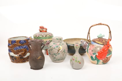 A Group of Japanese Ceramics Including Banko Ware