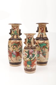 Three Chinese Nanking Crackle Vases