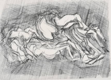 Portfolio, 1955, Jacques Villon Seven Etchings: Portfolio, 1955, Jacques Villon Seven Etchings A limited edition portfolio, this being number 32. 'Miennes', poetry by Tristan Tzara, with seven etchings by Jacques Villon. Pencil signed