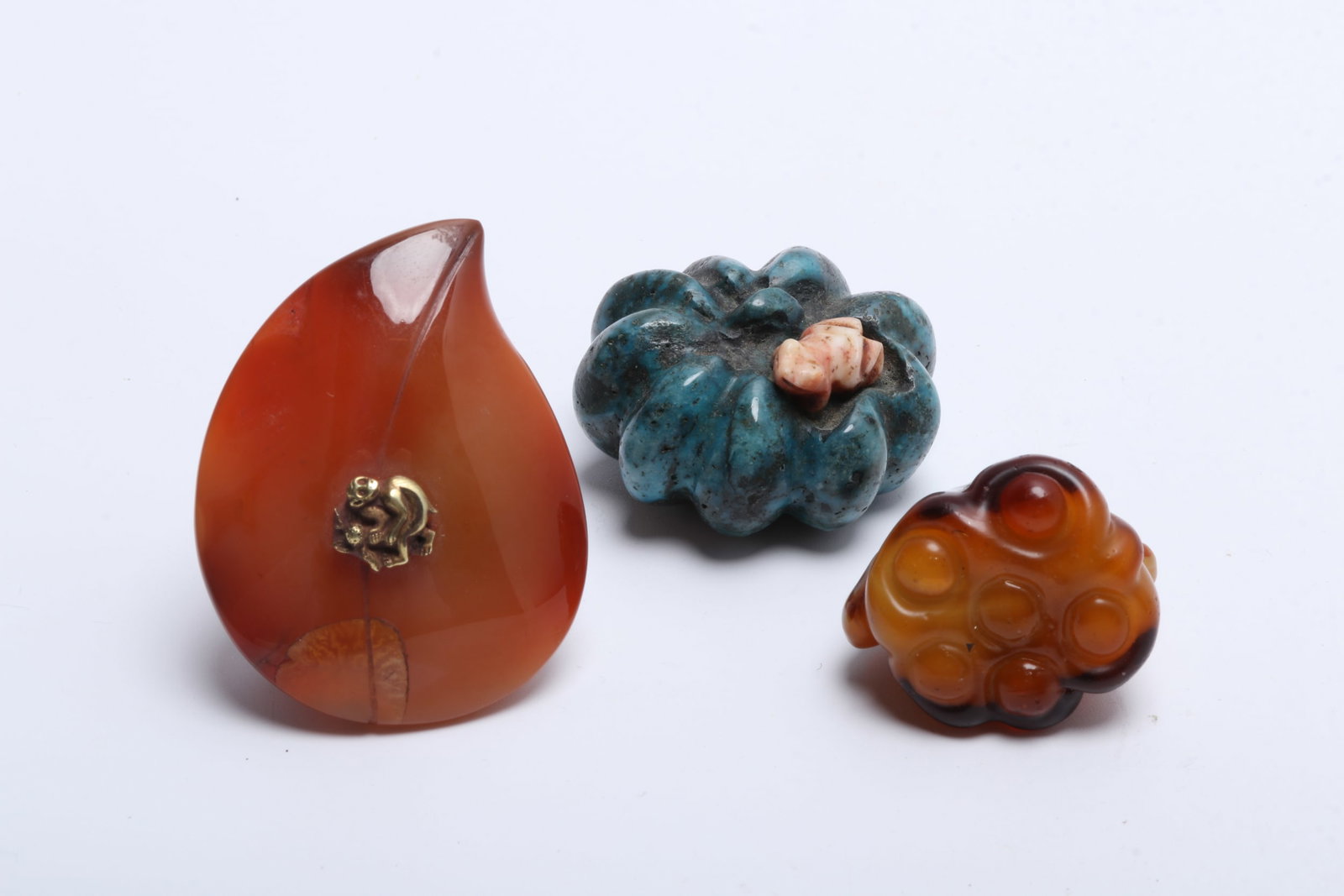 Three Carved Netsuke, Stone (1 of 11)