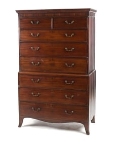 George III Mahogany Chest-on-Chest, Early 19th Century