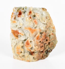 A Chinese Jade Carving, Koi