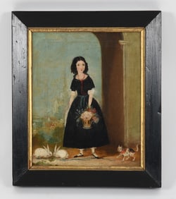 English Folk Art, 19th c. Oil on Canvas