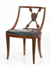Directoire Style Carved Fruitwood Side Chair, 20th Century