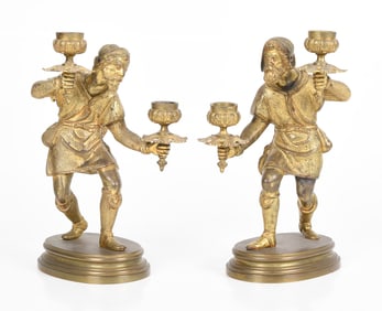 19th Century French Gilt Bronze Figural Candelabra