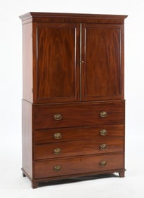 George III Mahogany Secretary Bookcase, Early 19th Century