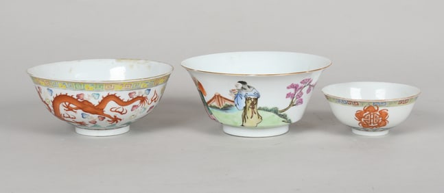 Three Chinese Porcelain Bowls