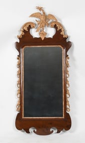 George II/III Parcel Gilt Mahogany Mirror, Third Quarter 18th Century