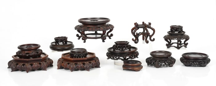 A Group of Chinese Wooden Stands