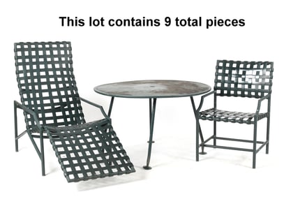 Large Suite of Aluminum Outdoor Garden Furniture, Modern