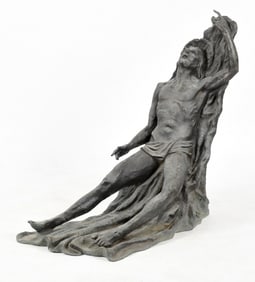 Large Bronze Sculpture of Christ after Crucifixion, Modern