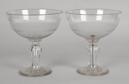 A Pair of Large 19th Century Flint Glass Compotes