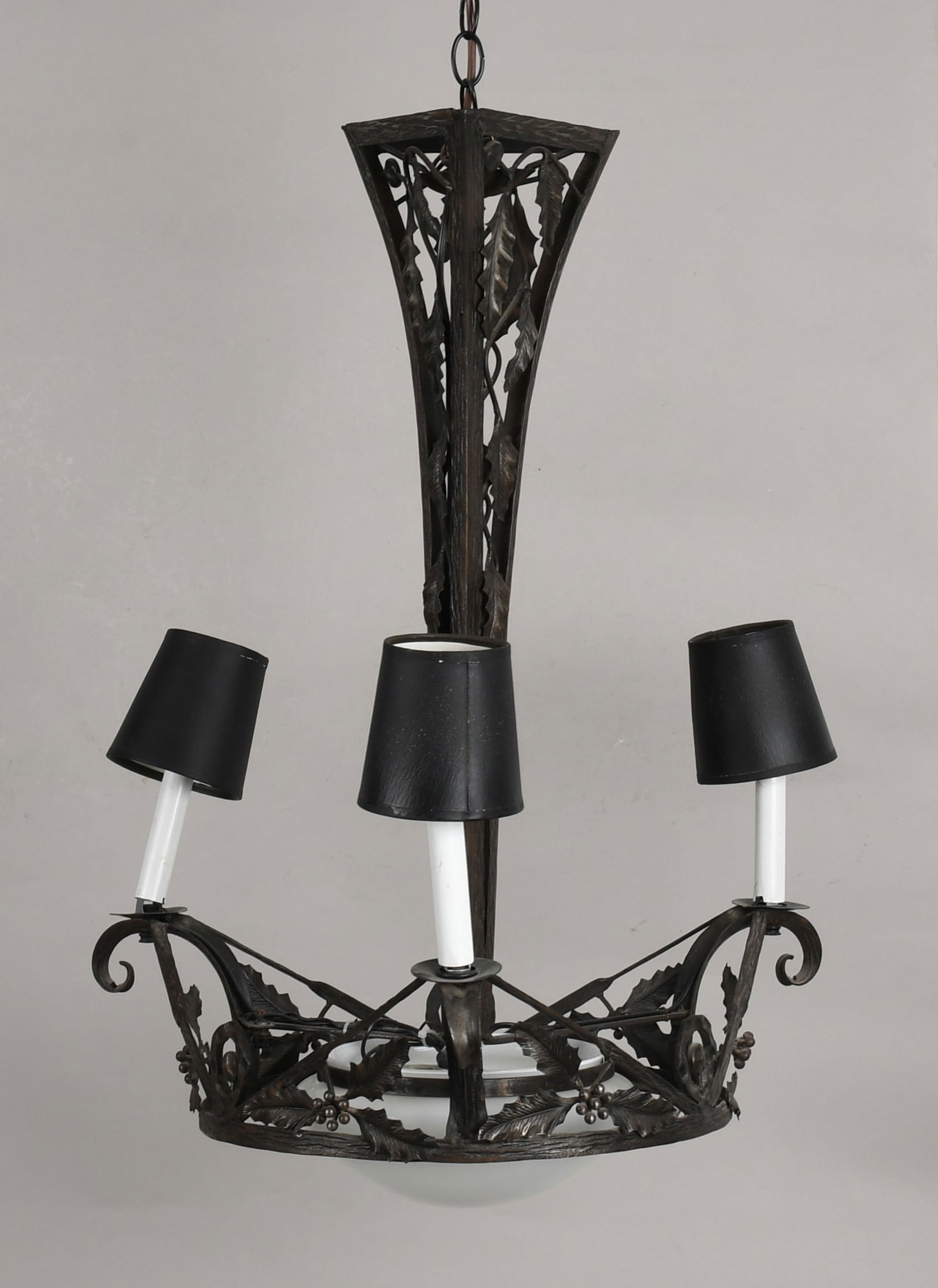 A French Art Deco Period Wrought Iron Lighting Fixture (1 of 8)
