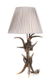 Large Stag Antler Table Lamp, Mid 20th Century