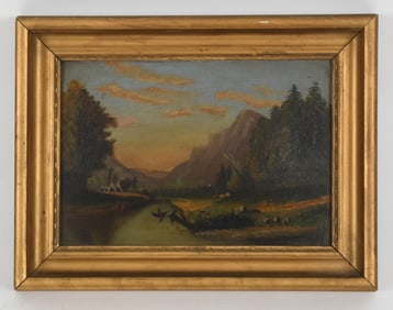 American Folk Art, 19th c. Oil on Board