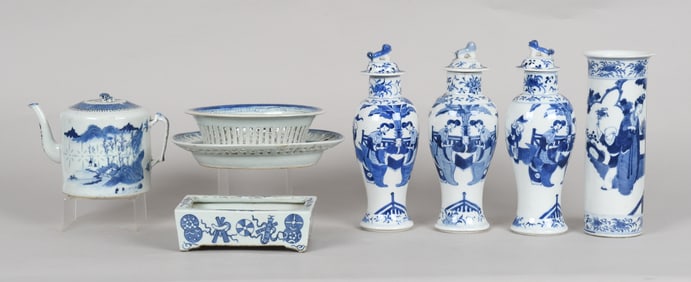 A Group of Chinese Blue and White Porcelain