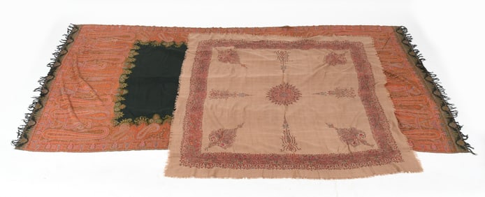 Two Indian Paisley Piano Shawls, Circa 1900
