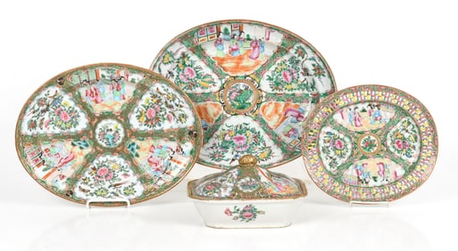 A Group of Chinese Rose Medallion Porcelain