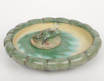 A Fulper Pottery Centerpiece Bowl with Flower Frog