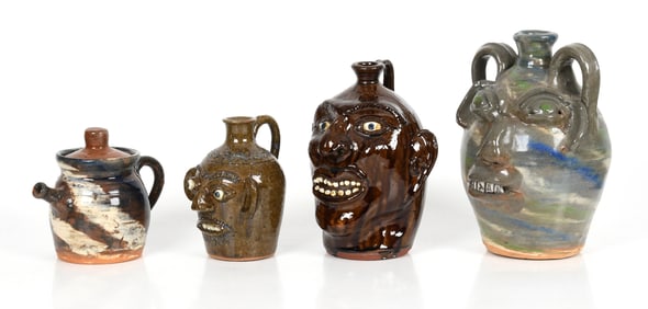 Four Pieces of Vale, North Carolina Glazed Stoneware Pottery