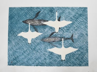 Annago (Arnaqu) Ashevak (Inuit) Lithograph