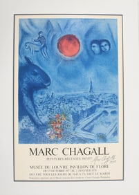 Chagall Poster, Louvre Museum, 1977
