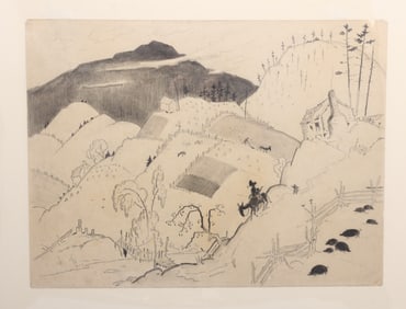 Harrison Cady (1877 - 1970), Pencil on Paper "A Mountain Farm"