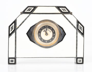 A Silver and Enameled Travel Clock, Georg Stoger, Vienna