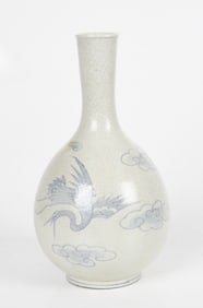 A Korean Pottery Blue and White Vase