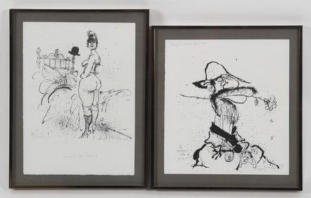 Ronald Searle (1920 - 2011) Homage to Toulouse-Lautrec, Two Works