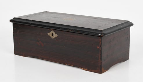 Swiss Rosewood Grain-Painted Cylinder Music Box, Late 19th Century