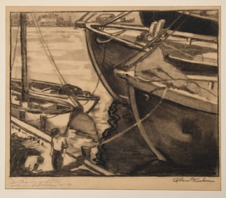 Allan Randall Freelon (American 1895 - 1960) Conte Crayon on Paper