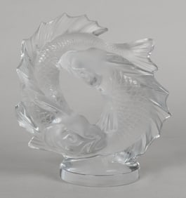 Lalique Deux Poissons Crystal Sculpture