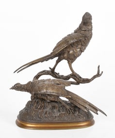 French Patinated Bronze Animalier Group, After Ferdinand Pautrot (1832-1874)