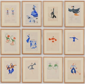 Twelve German Costume Design Watercolors c. 1925